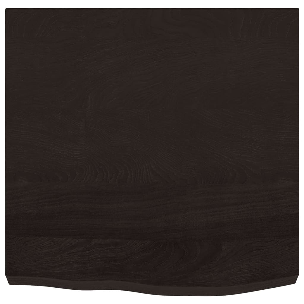 bordplade til badeværelse 60x60x(2-6) cm massivt træ mørkebrun