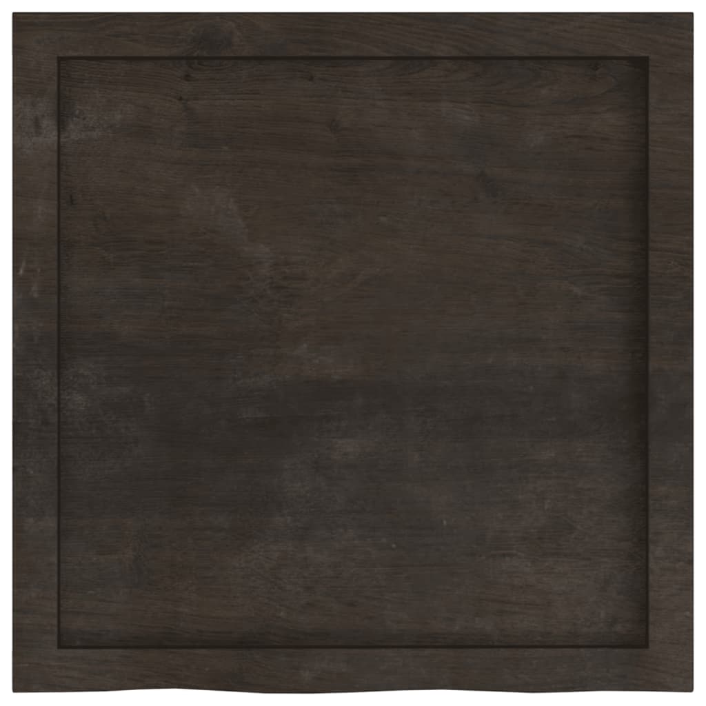 bordplade til badeværelse 60x60x(2-6) cm massivt træ mørkebrun
