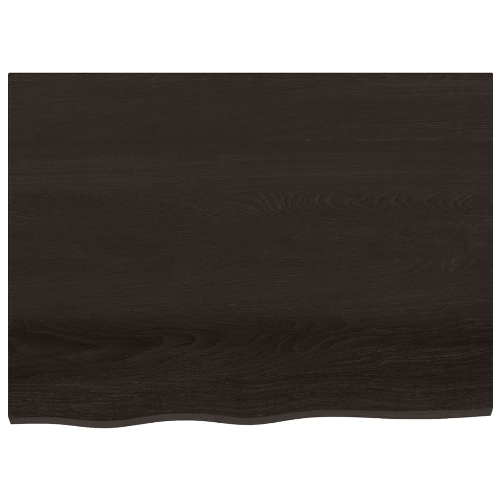 bordplade til badeværelse 80x60x(2-4) cm massivt træ mørkebrun
