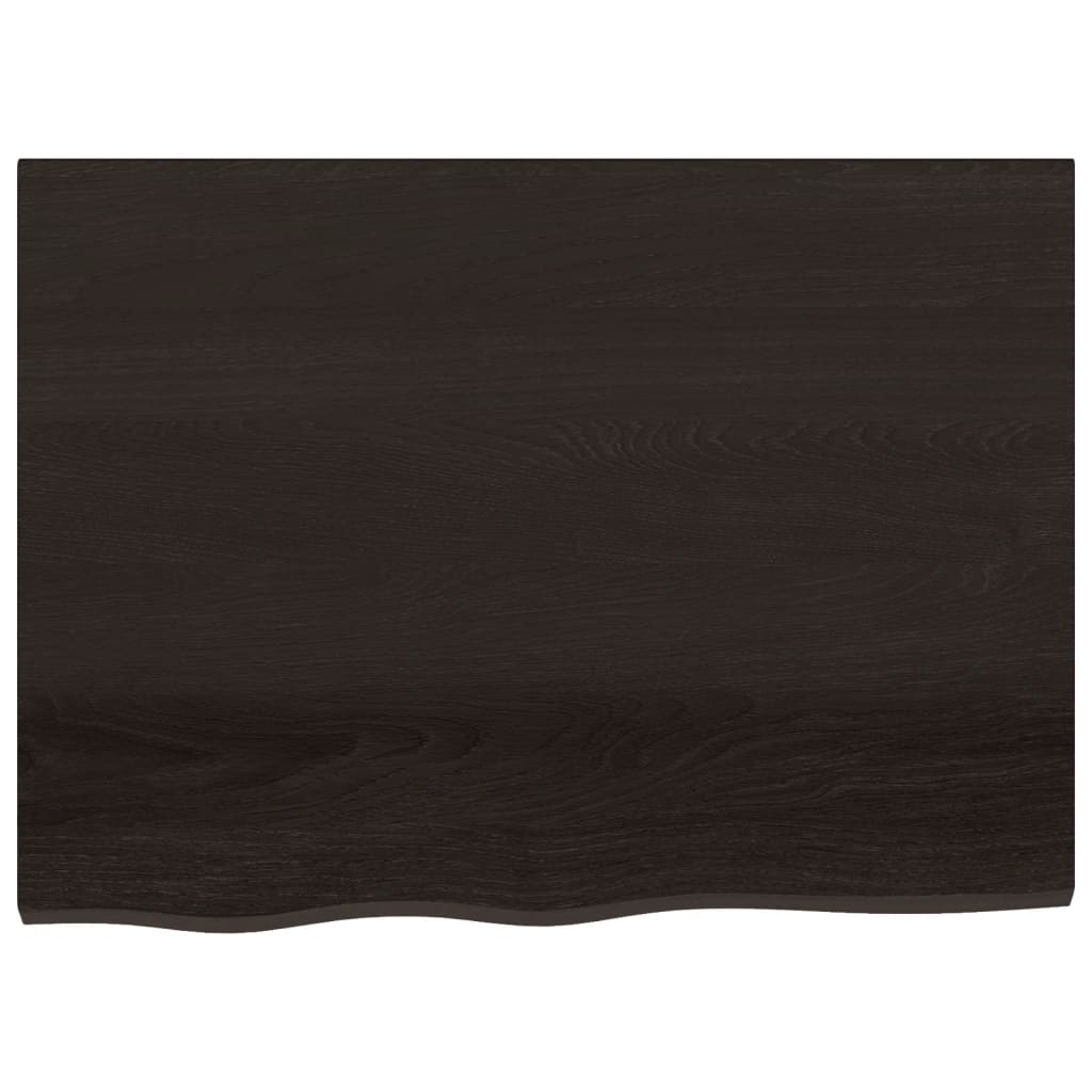 bordplade til badeværelse 80x60x(2-6) cm massivt træ mørkebrun