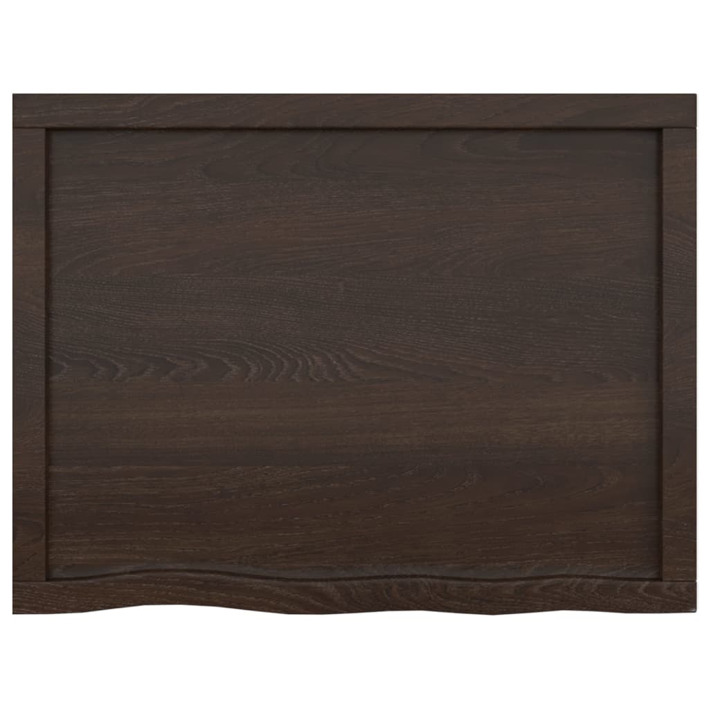 bordplade til badeværelse 80x60x(2-6) cm massivt træ mørkebrun