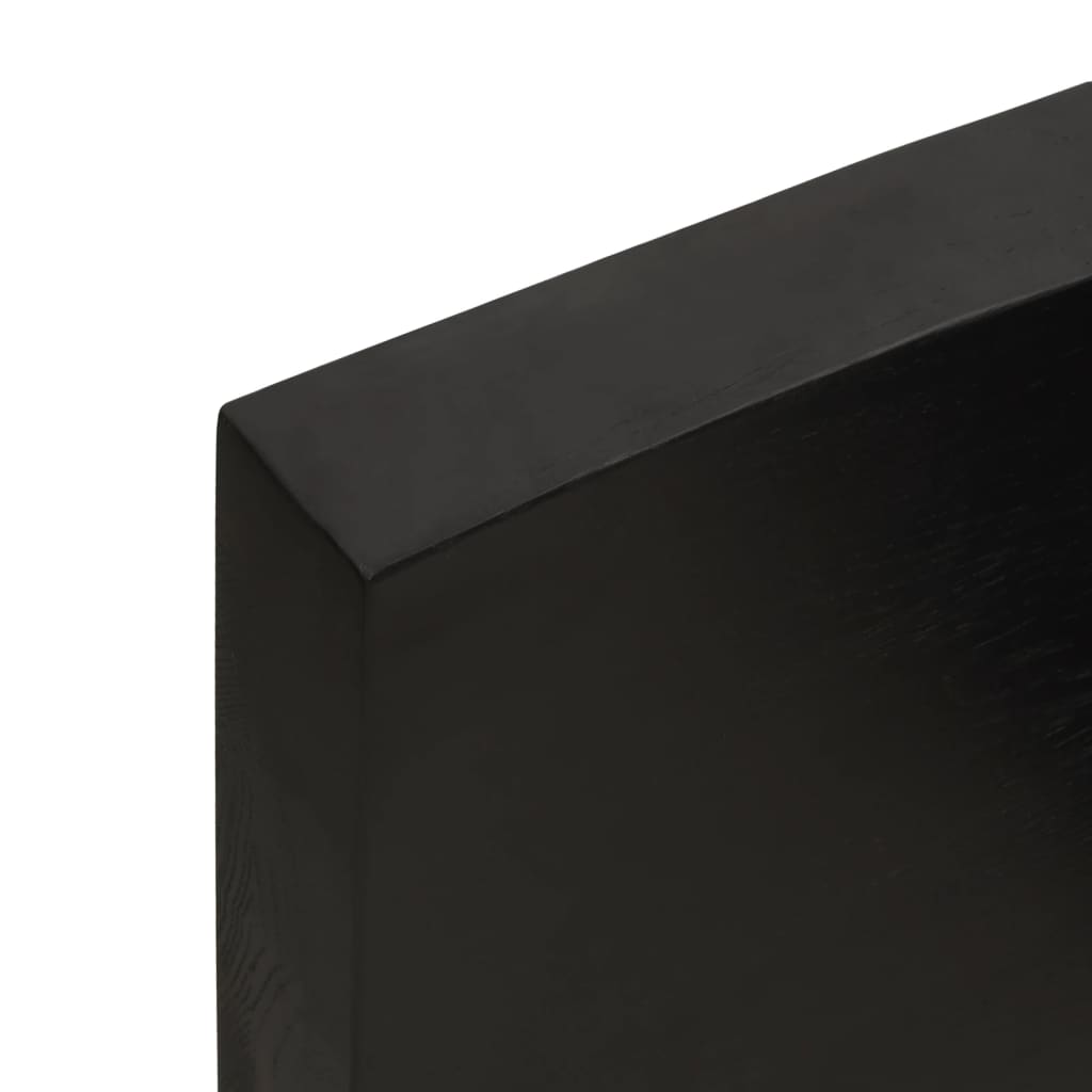 bordplade til badeværelse 80x60x(2-6) cm massivt træ mørkebrun