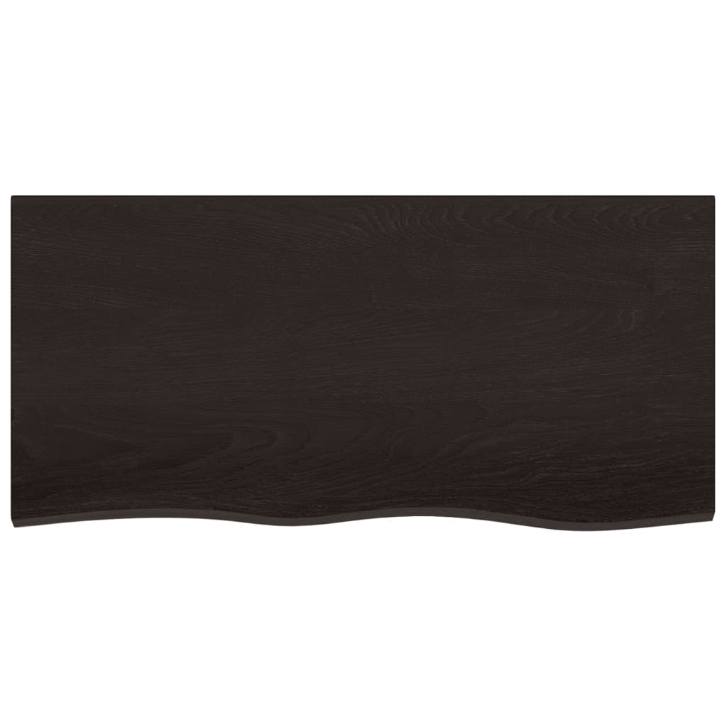 bordplade til badeværelse 100x50x(2-4) cm massivt træ mørkebrun