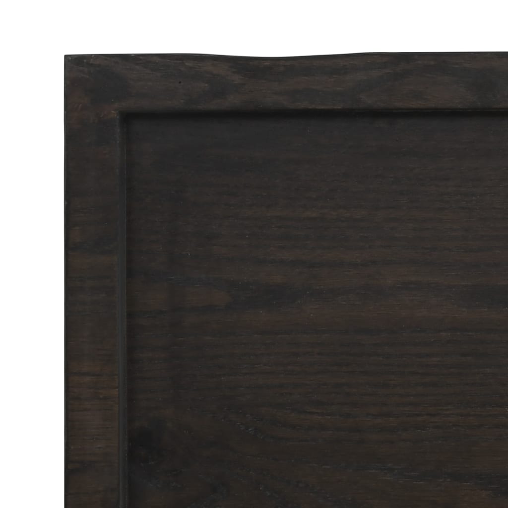 bordplade til badeværelse 100x50x(2-4) cm massivt træ mørkebrun