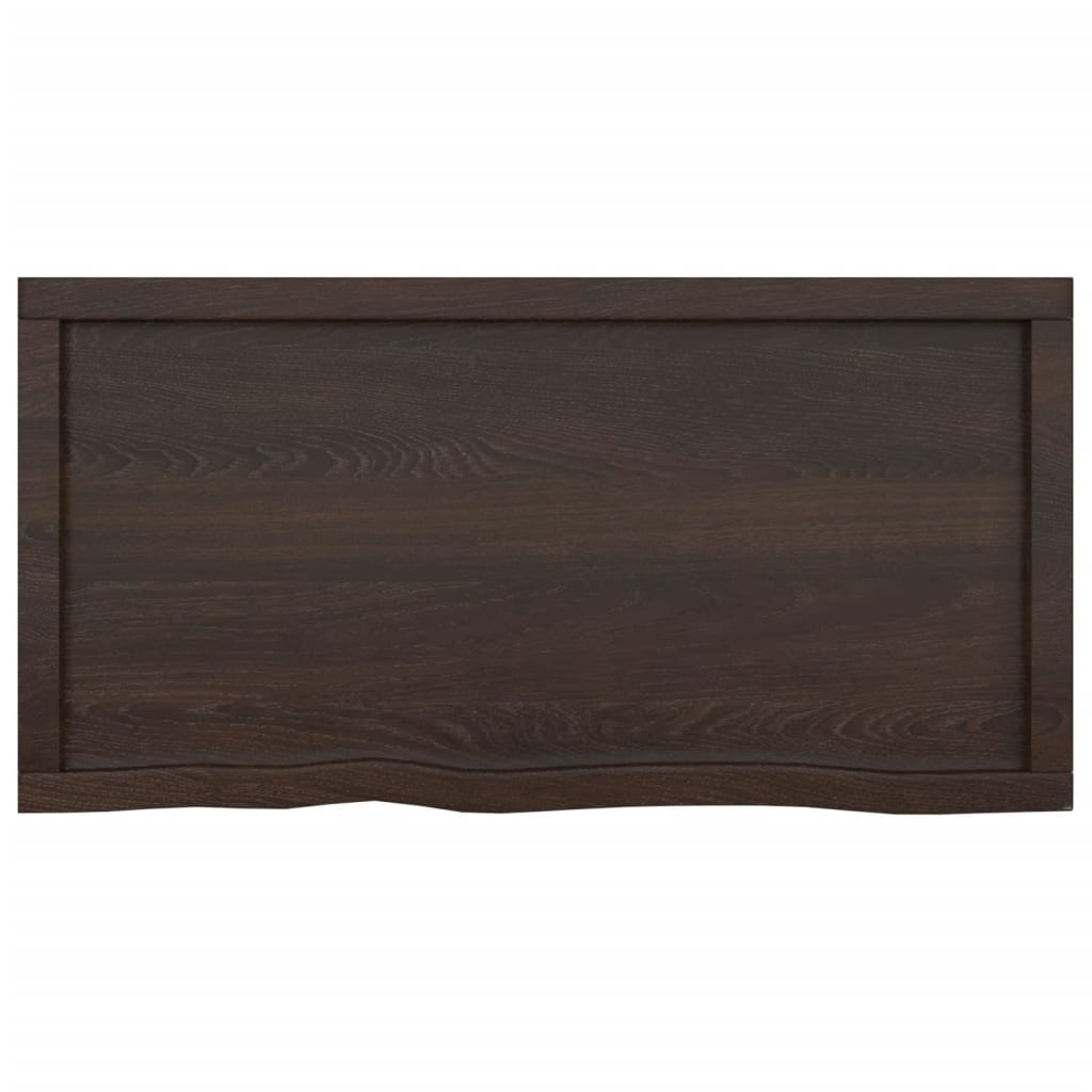bordplade til badeværelse 100x50x(2-6) cm massivt træ mørkebrun