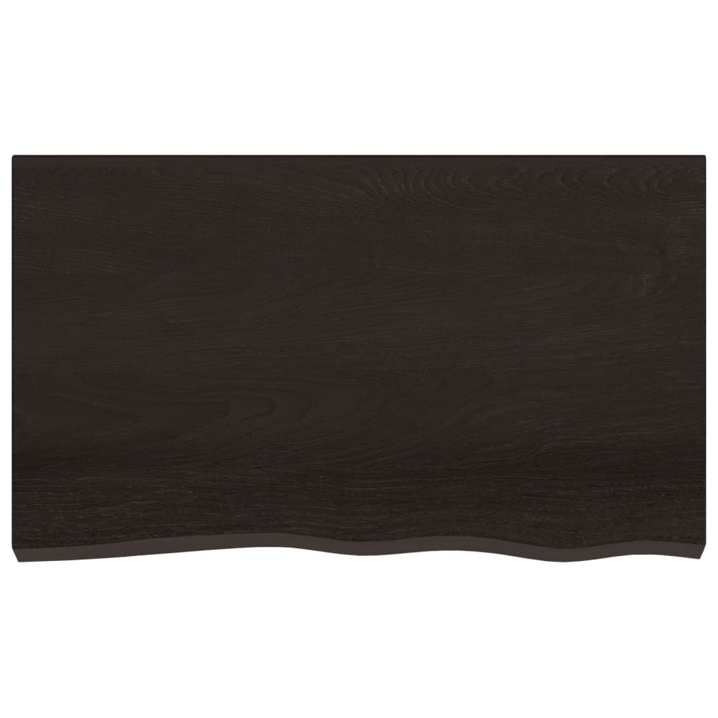 bordplade til badeværelse 100x60x2 cm massivt træ mørkebrun