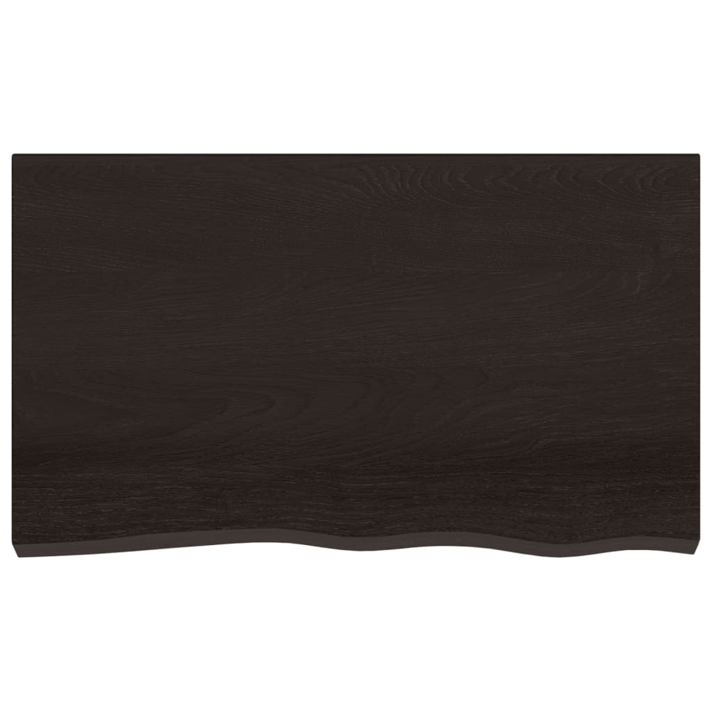 bordplade til badeværelse 100x60x(2-4) cm massivt træ mørkebrun