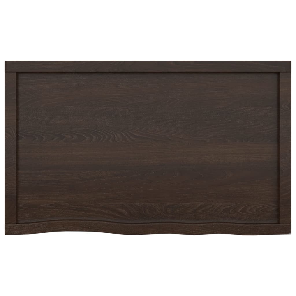 bordplade til badeværelse 100x60x(2-4) cm massivt træ mørkebrun