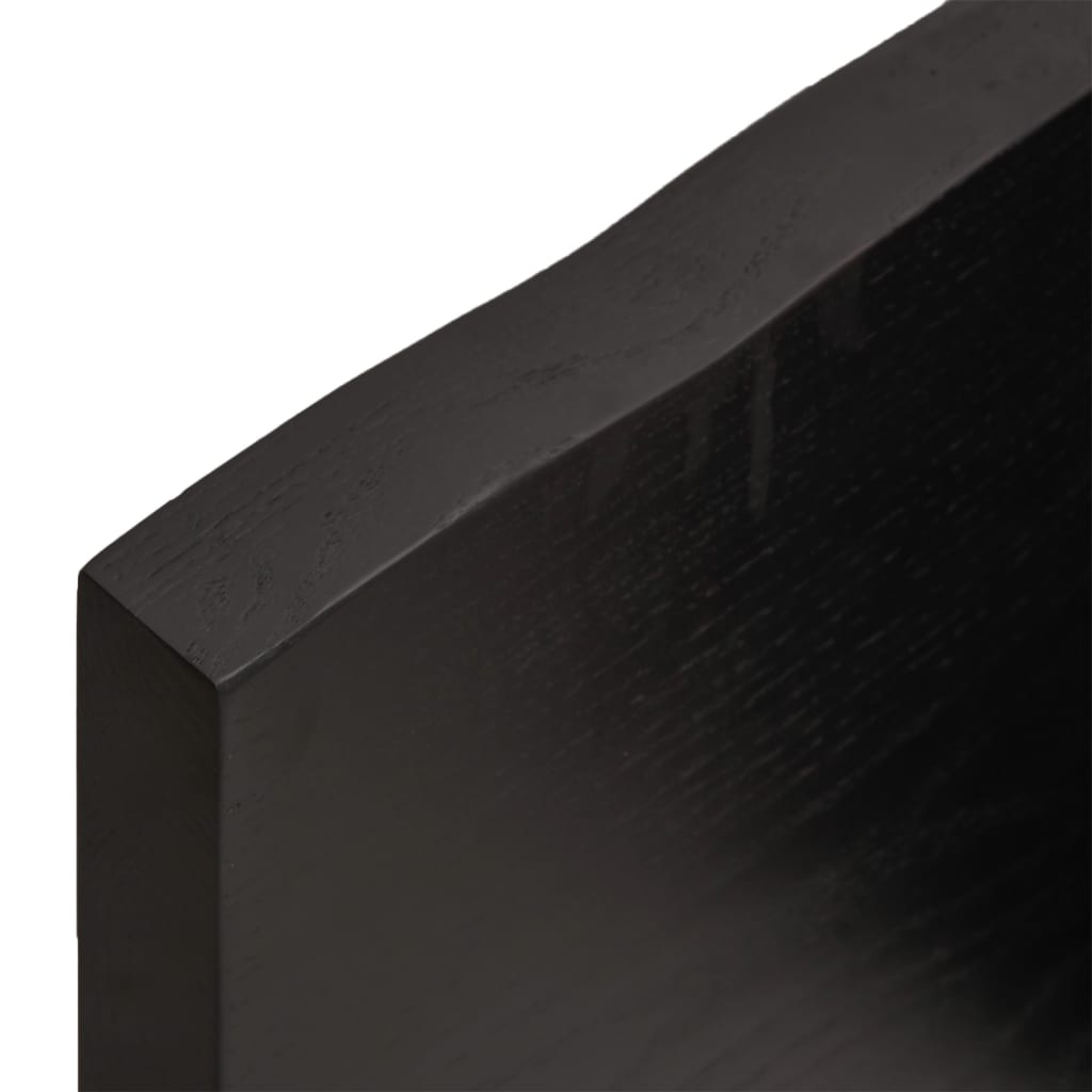 bordplade til badeværelse 100x60x(2-4) cm massivt træ mørkebrun