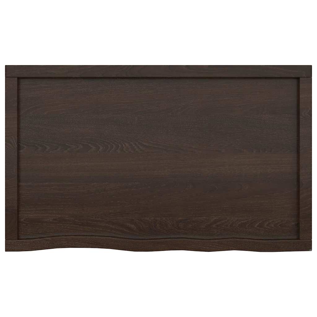 bordplade til badeværelse 100x60x(2-6) cm massivt træ mørkebrun