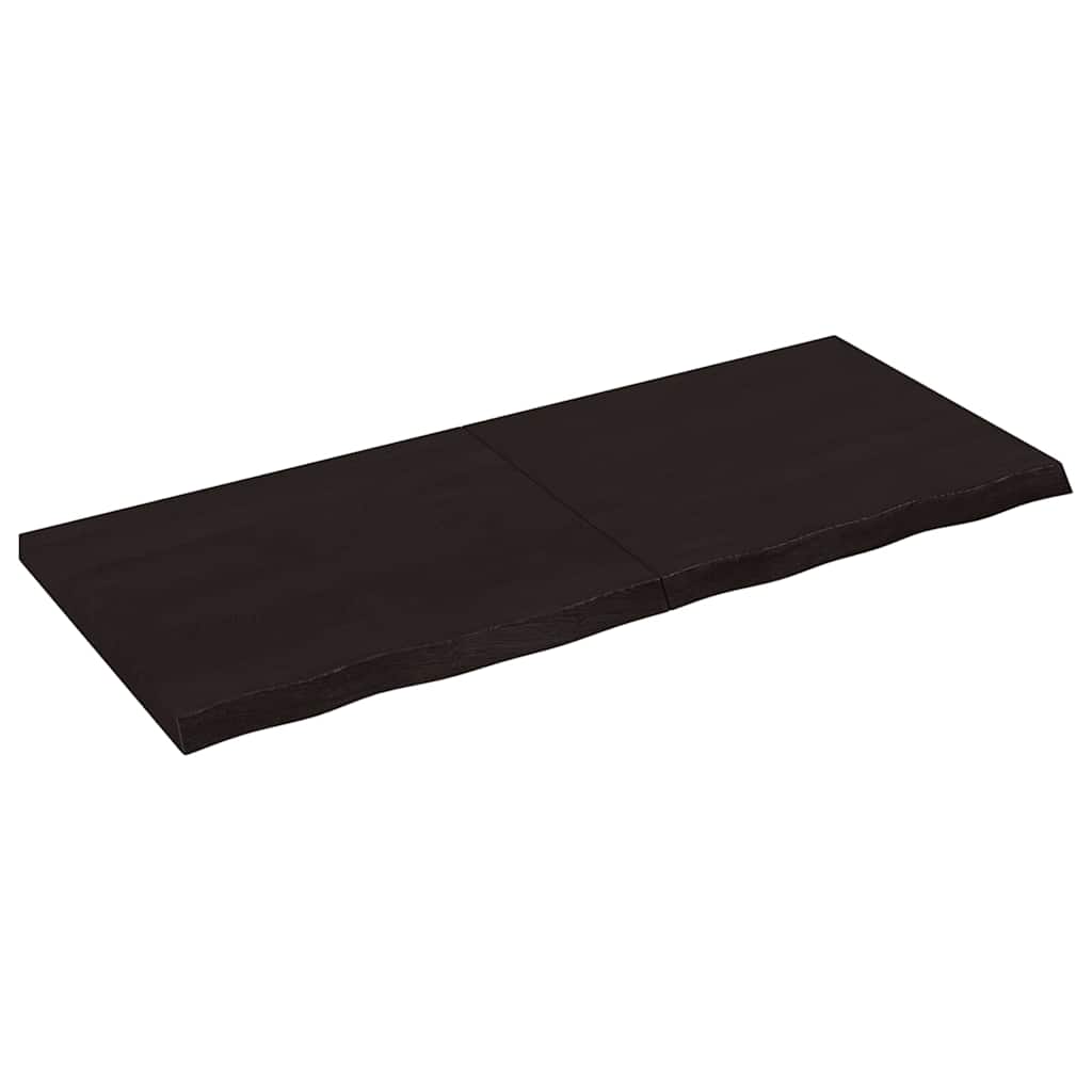 bordplade til badeværelse 120x50x(2-4) cm massivt træ mørkebrun
