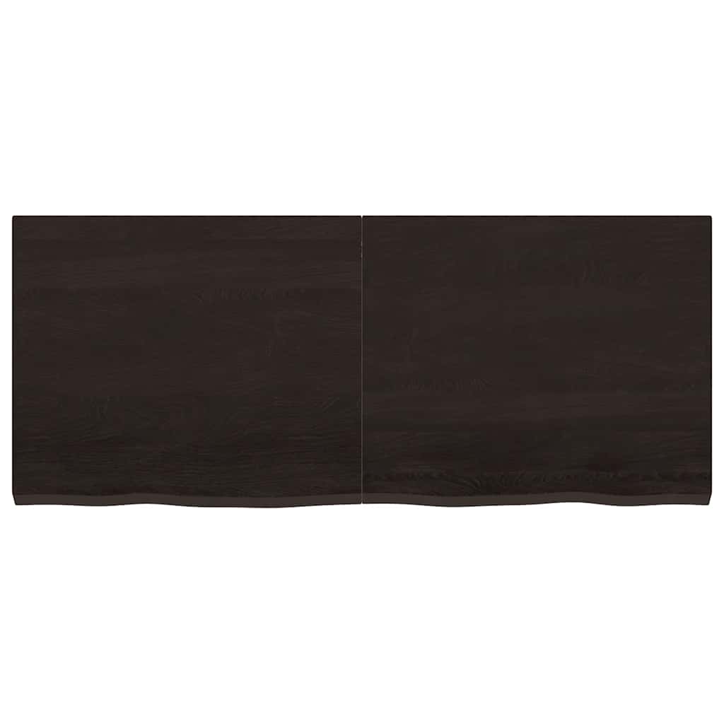 bordplade til badeværelse 120x50x(2-4) cm massivt træ mørkebrun