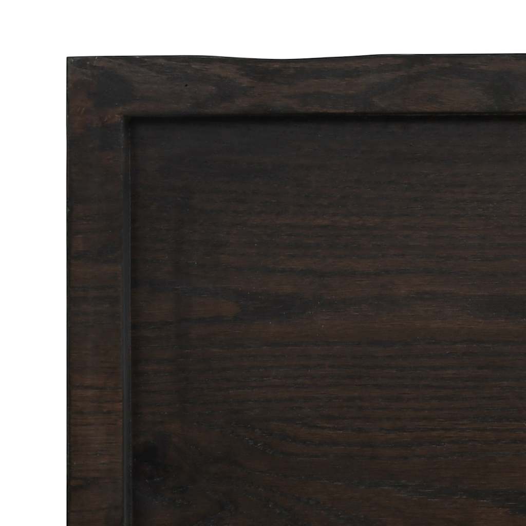 bordplade til badeværelse 120x50x(2-4) cm massivt træ mørkebrun