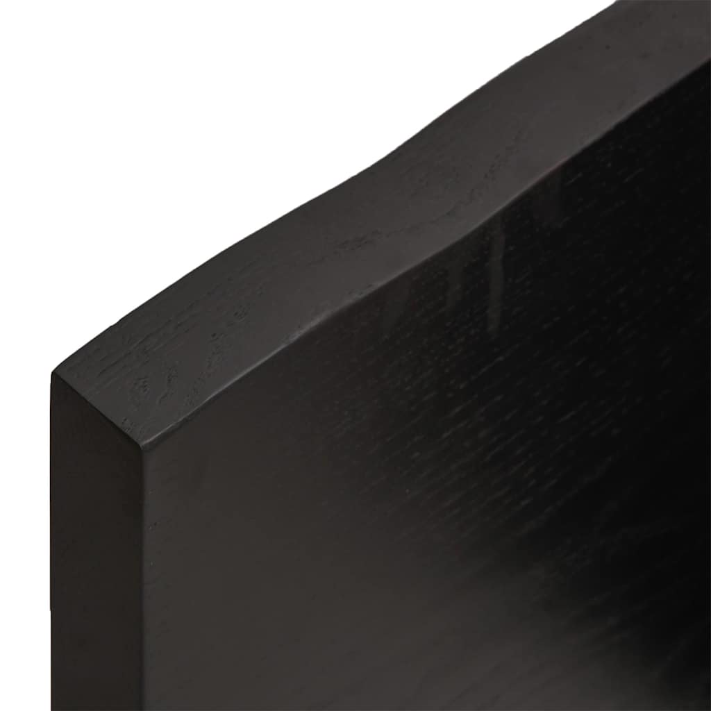 bordplade til badeværelse 120x50x(2-4) cm massivt træ mørkebrun