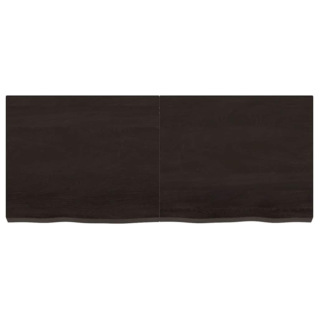 bordplade til badeværelse 120x50x(2-6) cm massivt træ mørkebrun