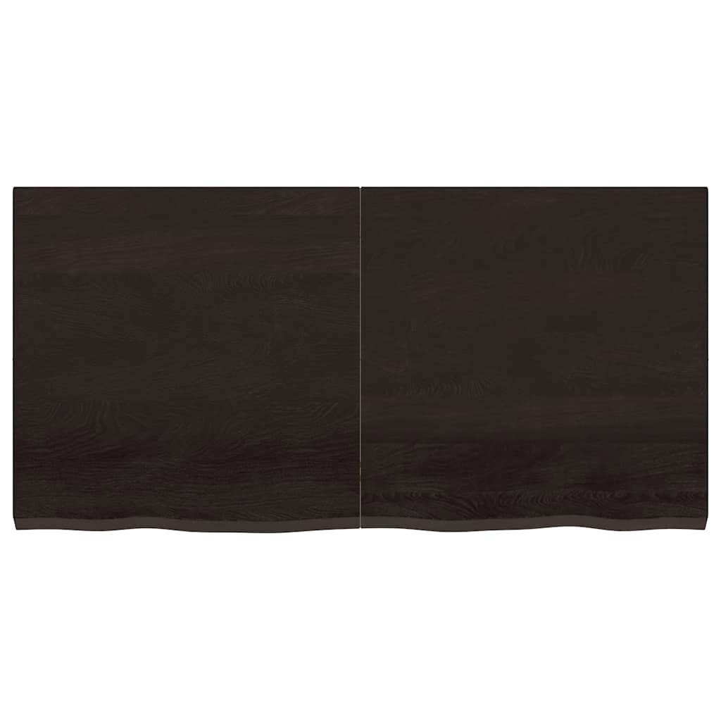 bordplade til badeværelse 120x60x(2-4) cm massivt træ mørkebrun