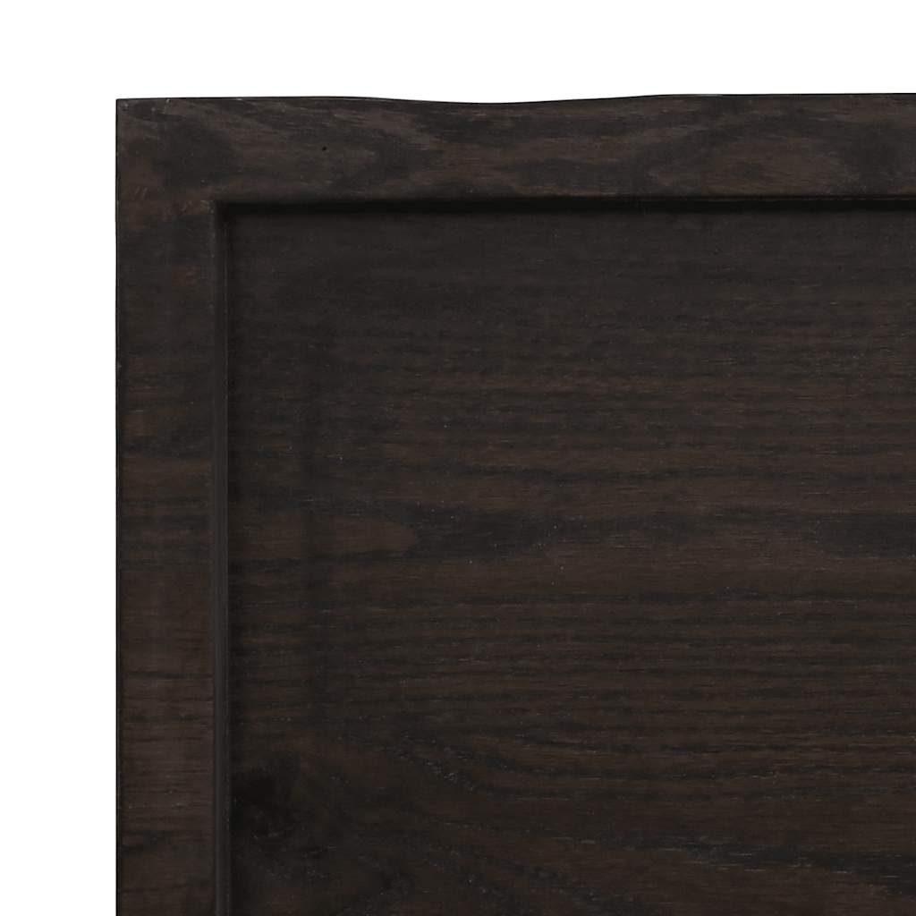 bordplade til badeværelse 120x60x(2-4) cm massivt træ mørkebrun