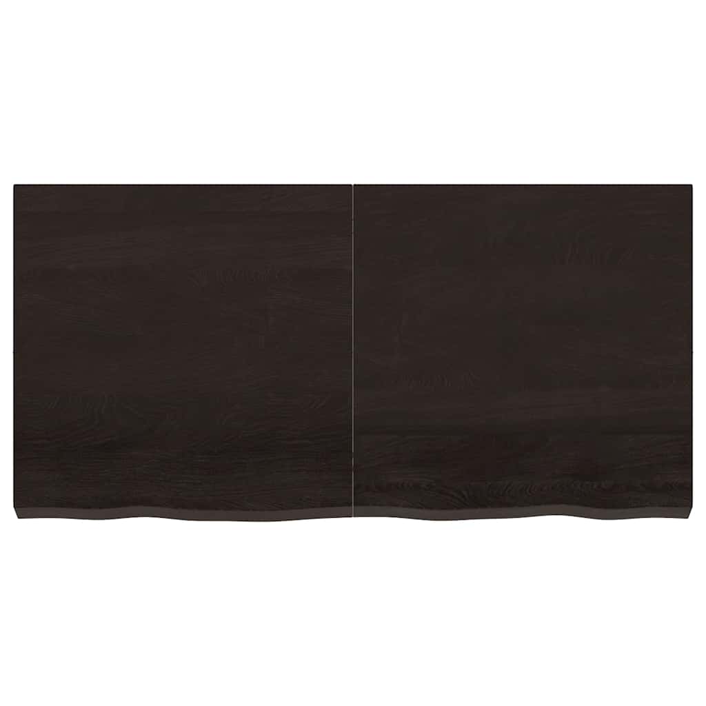 bordplade til badeværelse 120x60x(2-6) cm massivt træ mørkebrun