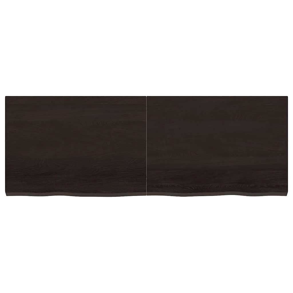 bordplade til badeværelse 140x50x(2-4) cm massivt træ mørkebrun