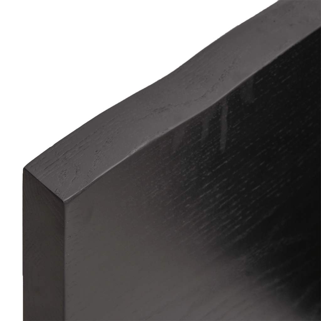 bordplade til badeværelse 140x50x(2-4) cm massivt træ mørkebrun