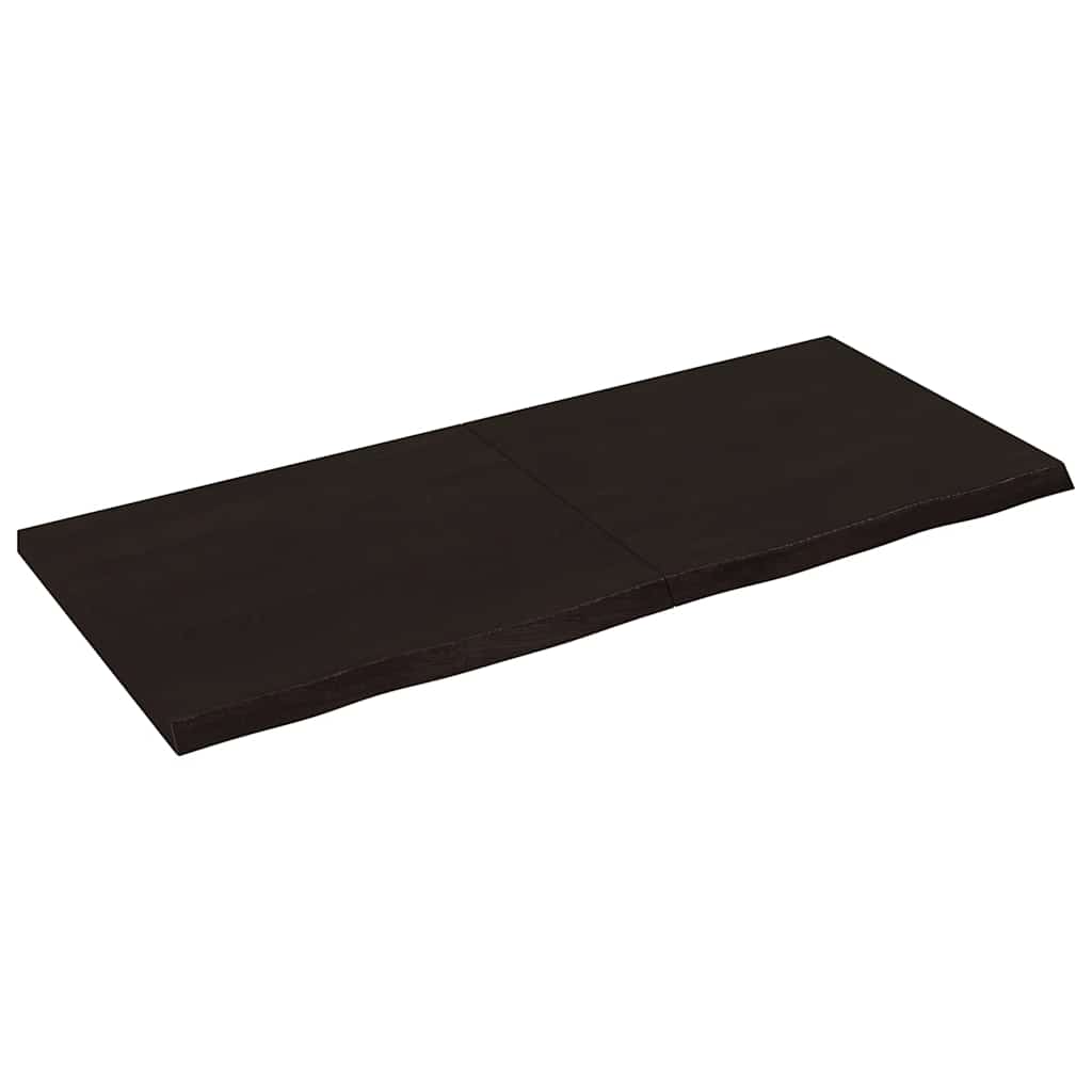 bordplade til badeværelse 140x60x(2-4) cm massivt træ mørkebrun