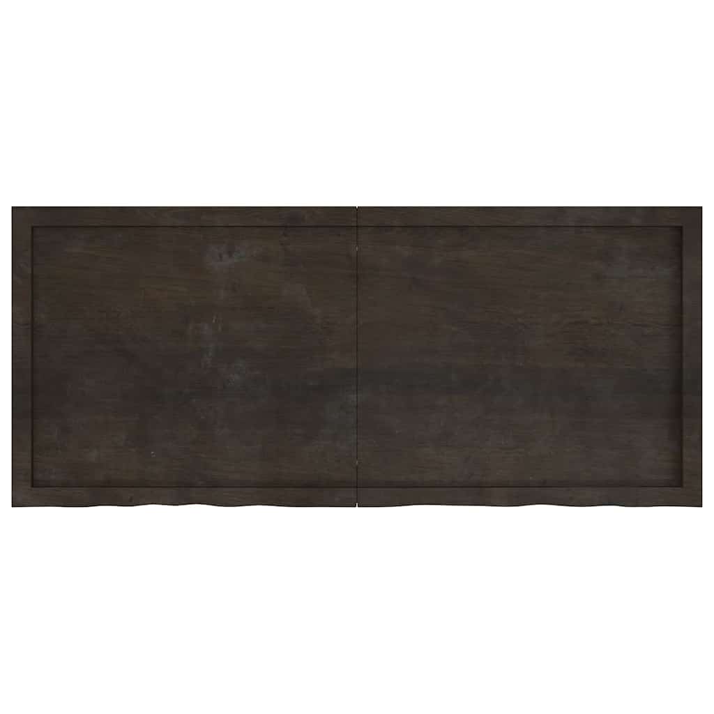 bordplade til badeværelse 140x60x(2-4) cm massivt træ mørkebrun