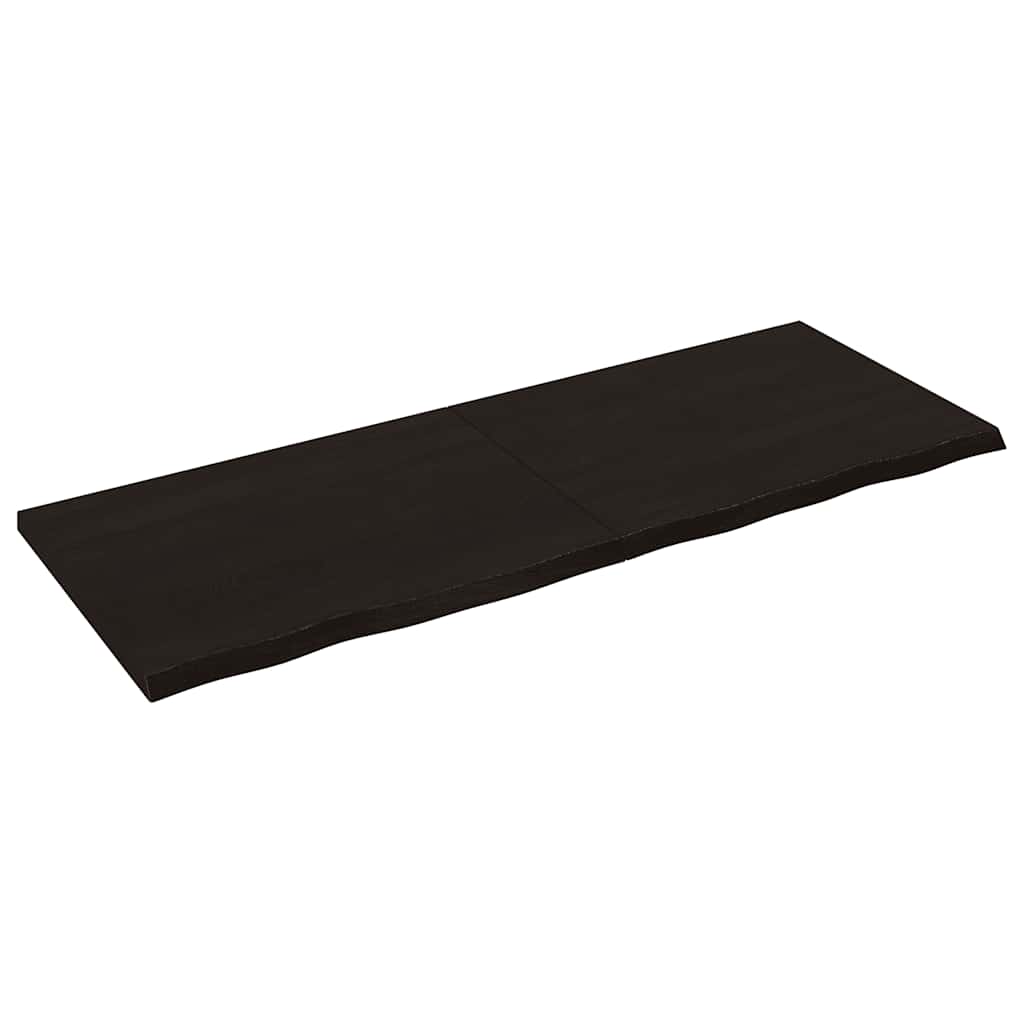 bordplade til badeværelse 160x60x(2-4) cm massivt træ mørkebrun