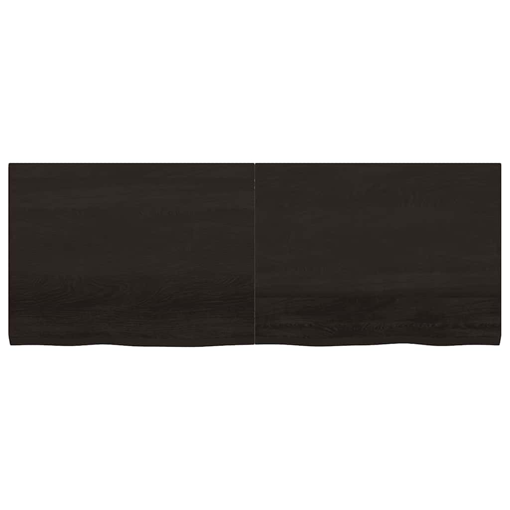 bordplade til badeværelse 160x60x(2-4) cm massivt træ mørkebrun