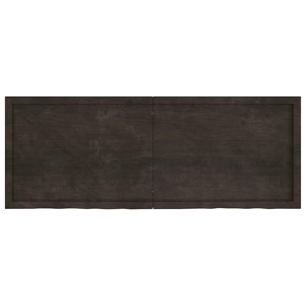 bordplade til badeværelse 160x60x(2-4) cm massivt træ mørkebrun