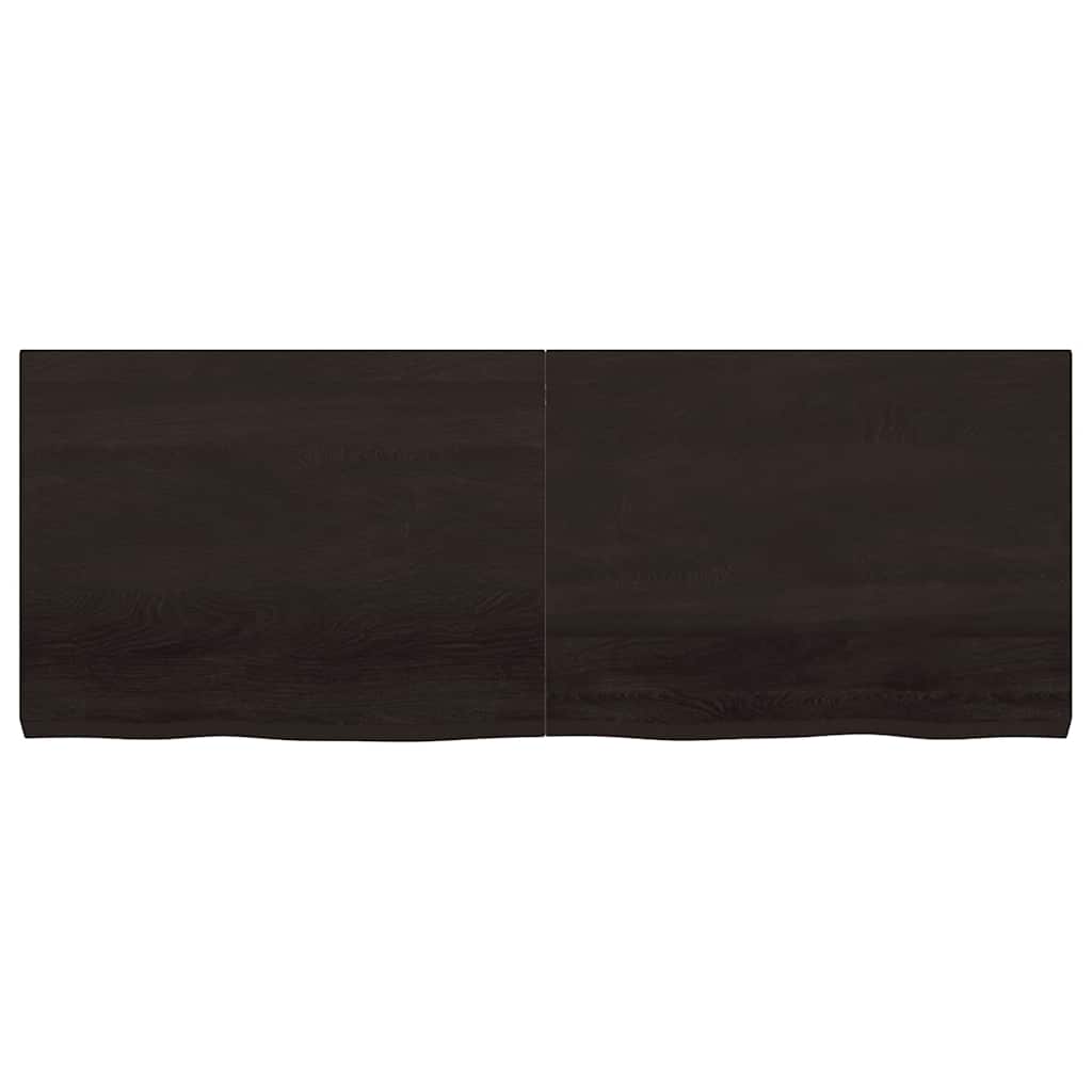 bordplade til badeværelse 160x60x(2-6) cm massivt træ mørkebrun