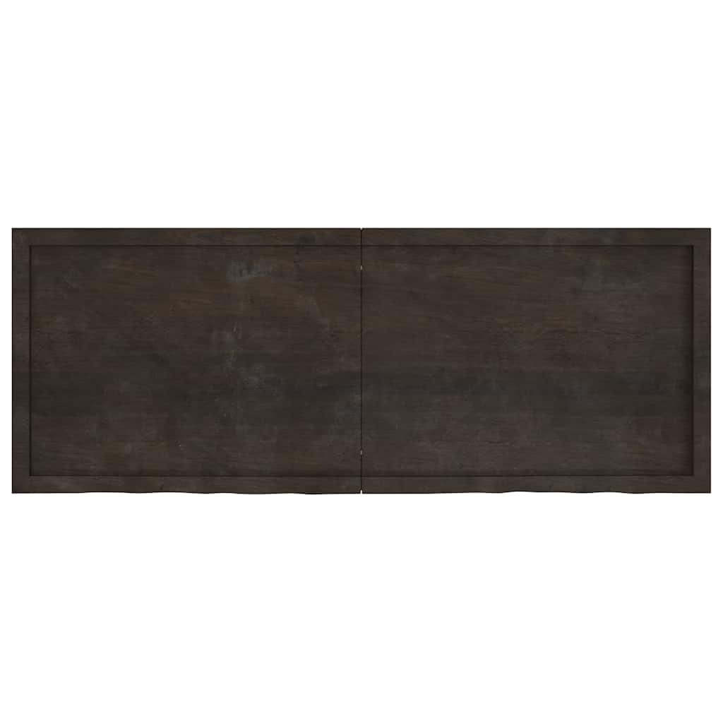 bordplade til badeværelse 160x60x(2-6) cm massivt træ mørkebrun