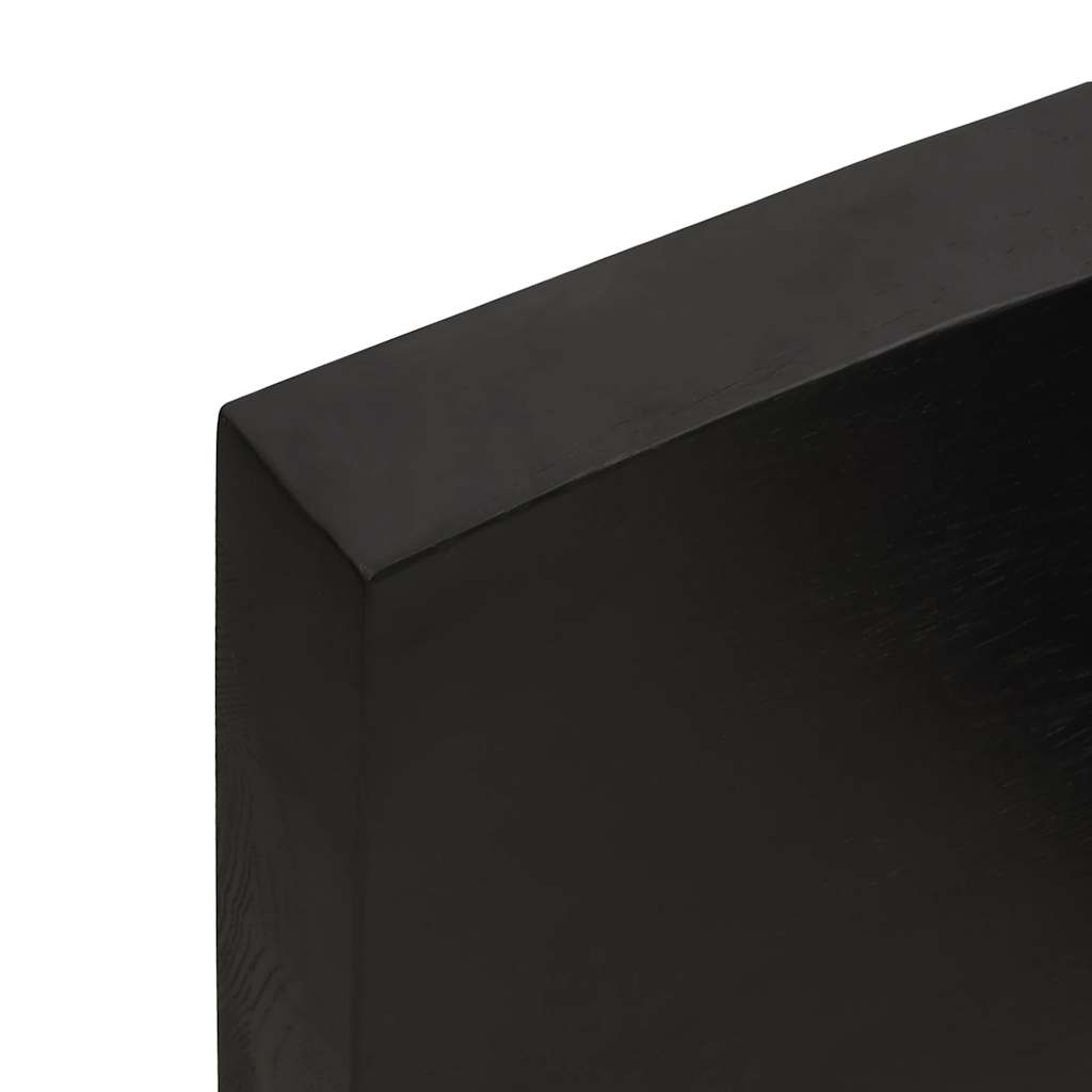 bordplade til badeværelse 160x60x(2-6) cm massivt træ mørkebrun
