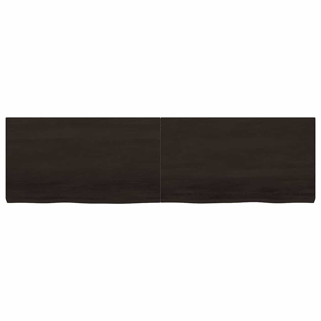 bordplade til badeværelse 180x50x(2-6) cm massivt træ mørkebrun