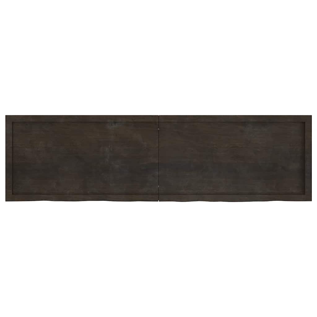 bordplade til badeværelse 180x50x(2-6) cm massivt træ mørkebrun