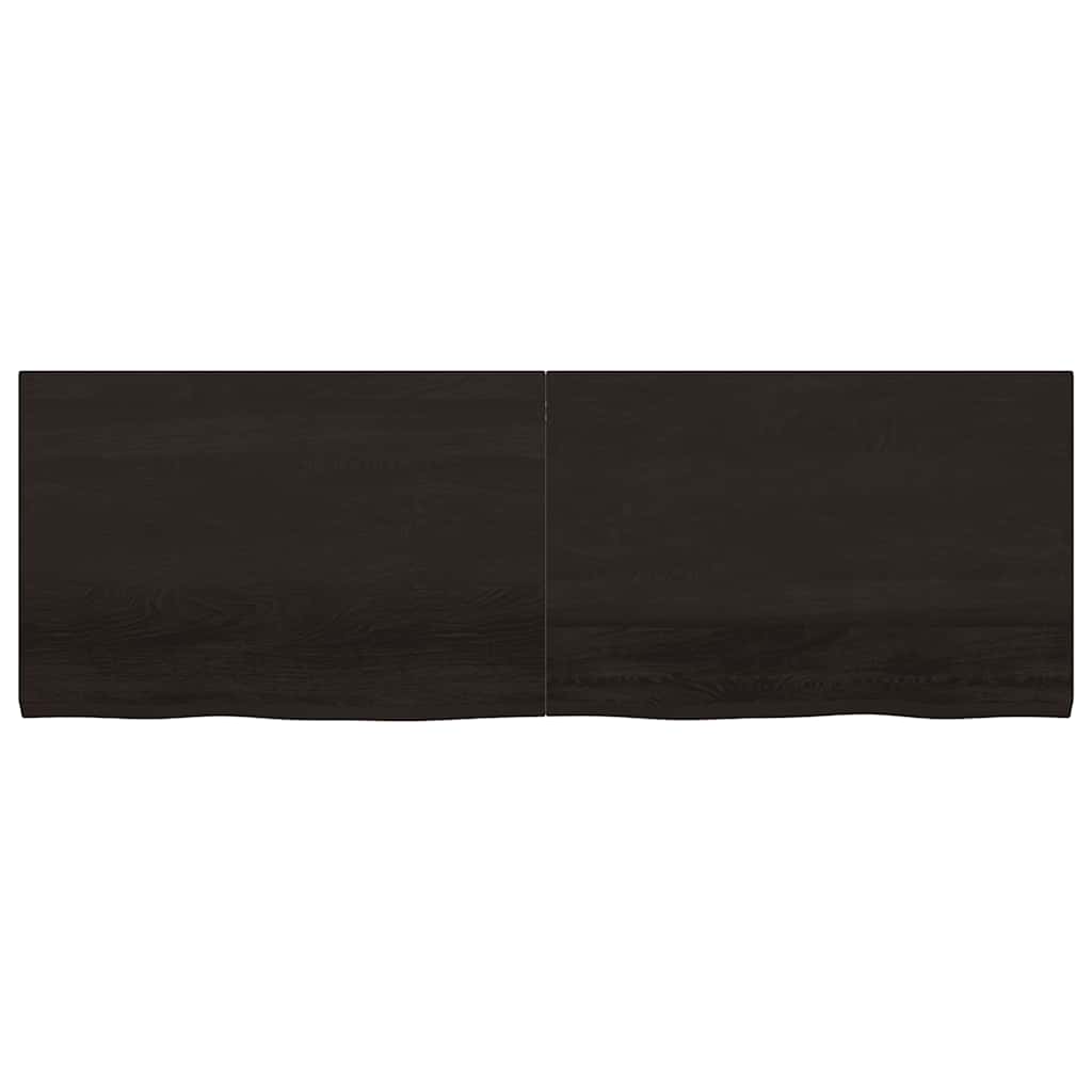 bordplade til badeværelse 180x60x(2-4) cm massivt træ mørkebrun