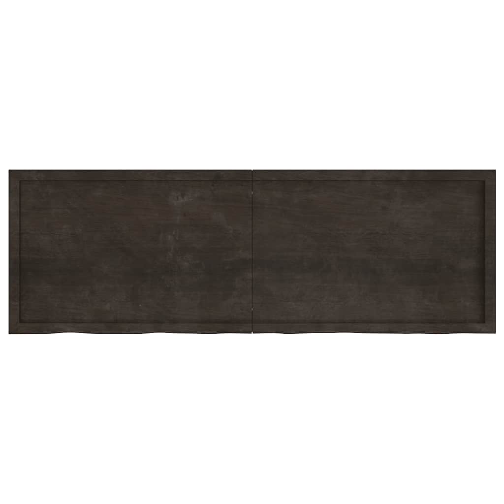 bordplade til badeværelse 180x60x(2-6) cm massivt træ mørkebrun