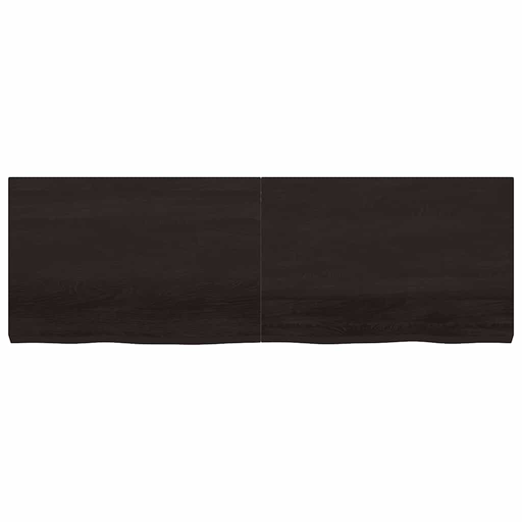 bordplade til badeværelse 180x60x(2-6) cm massivt træ mørkebrun