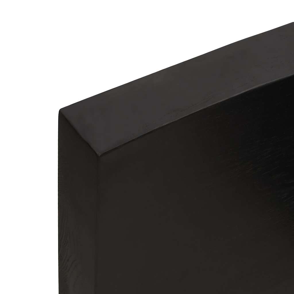 bordplade til badeværelse 180x60x(2-6) cm massivt træ mørkebrun