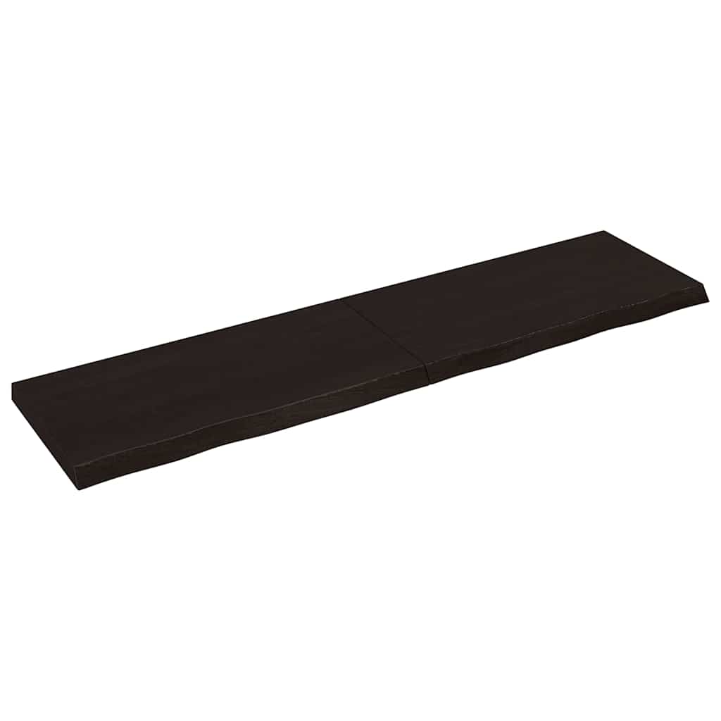 bordplade til badeværelse 200x50x(2-6) cm massivt træ mørkebrun