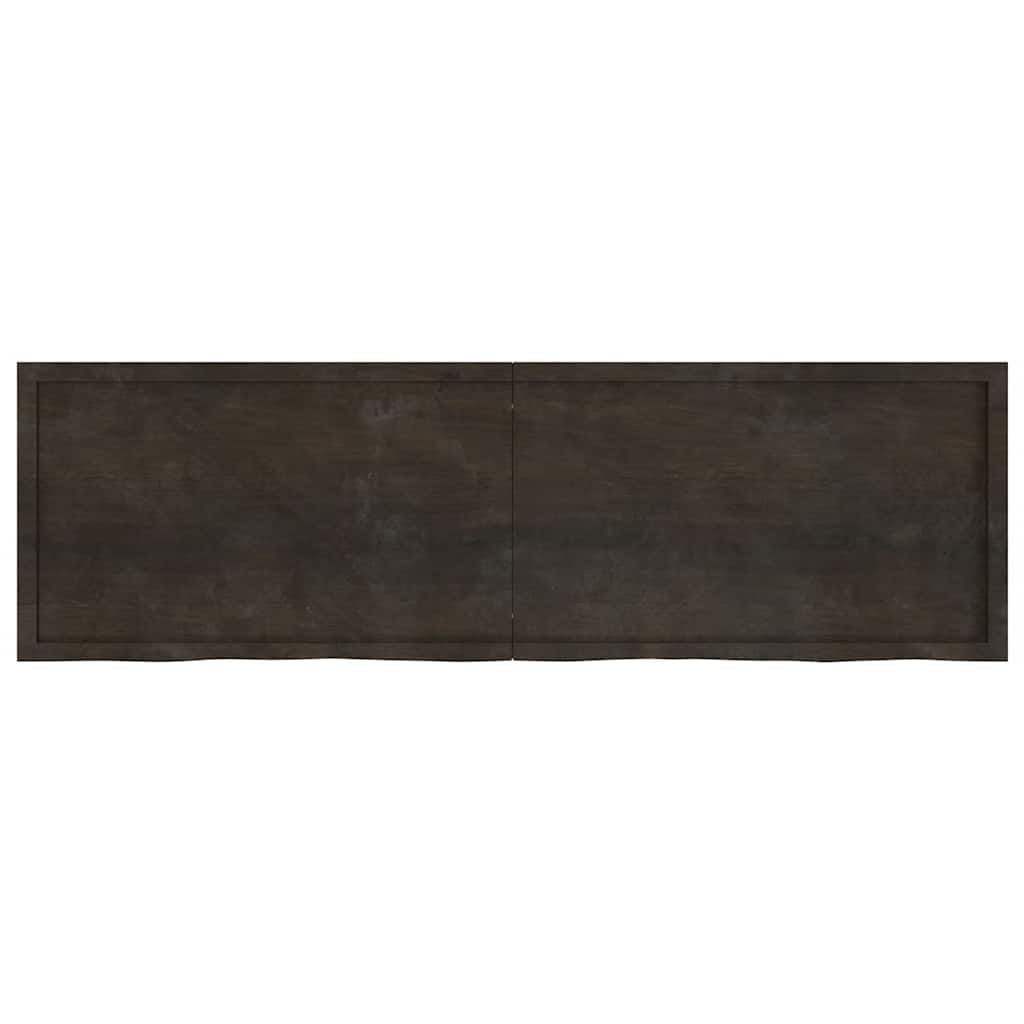 bordplade til badeværelse 200x60x(2-4) cm massivt træ mørkebrun
