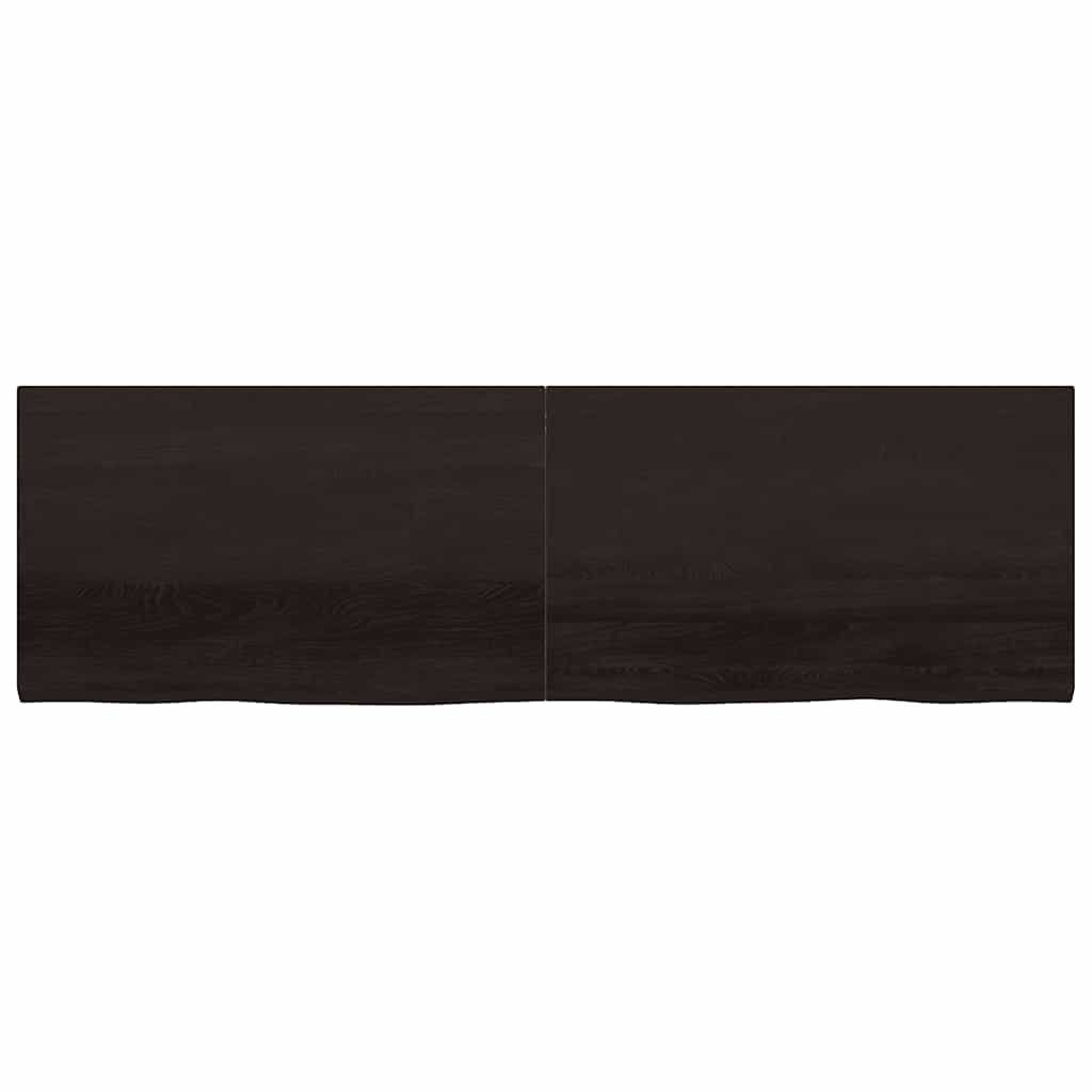 bordplade til badeværelse 200x60x(2-4) cm massivt træ mørkebrun