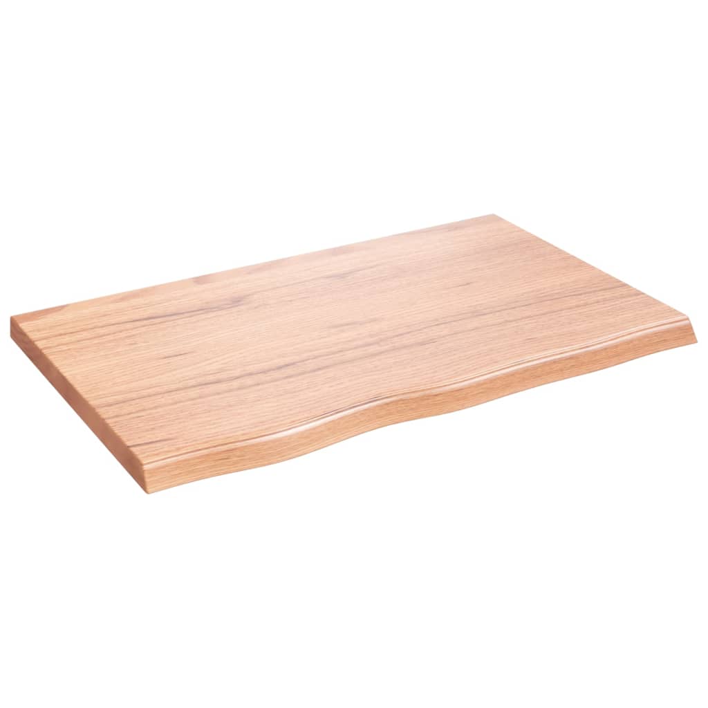 bordplade 80x50x(2-4) cm behandlet massivt egetræ lysebrun