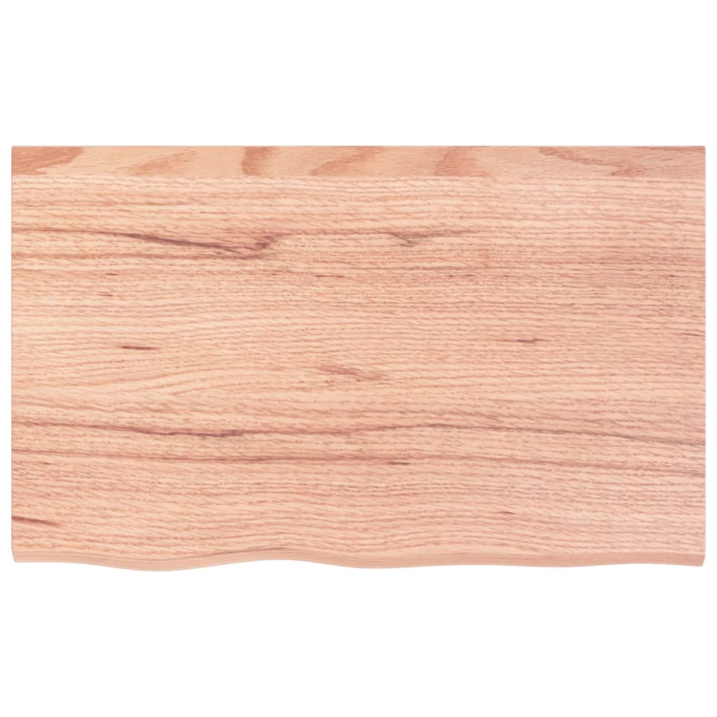bordplade 80x50x(2-4) cm behandlet massivt egetræ lysebrun