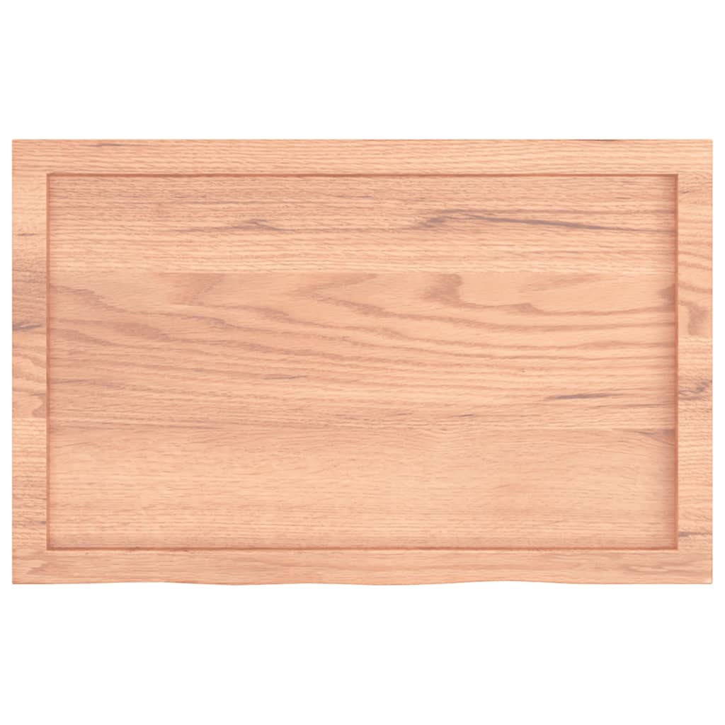 bordplade 80x50x(2-6) cm behandlet massivt egetræ lysebrun