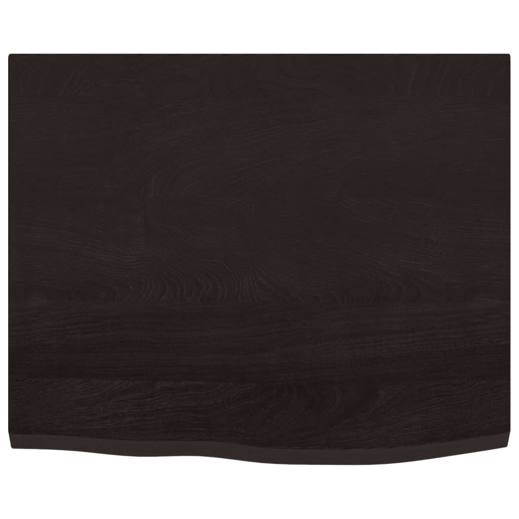 bordplade 60x50x2 cm behandlet massivt egetræ mørkebrun
