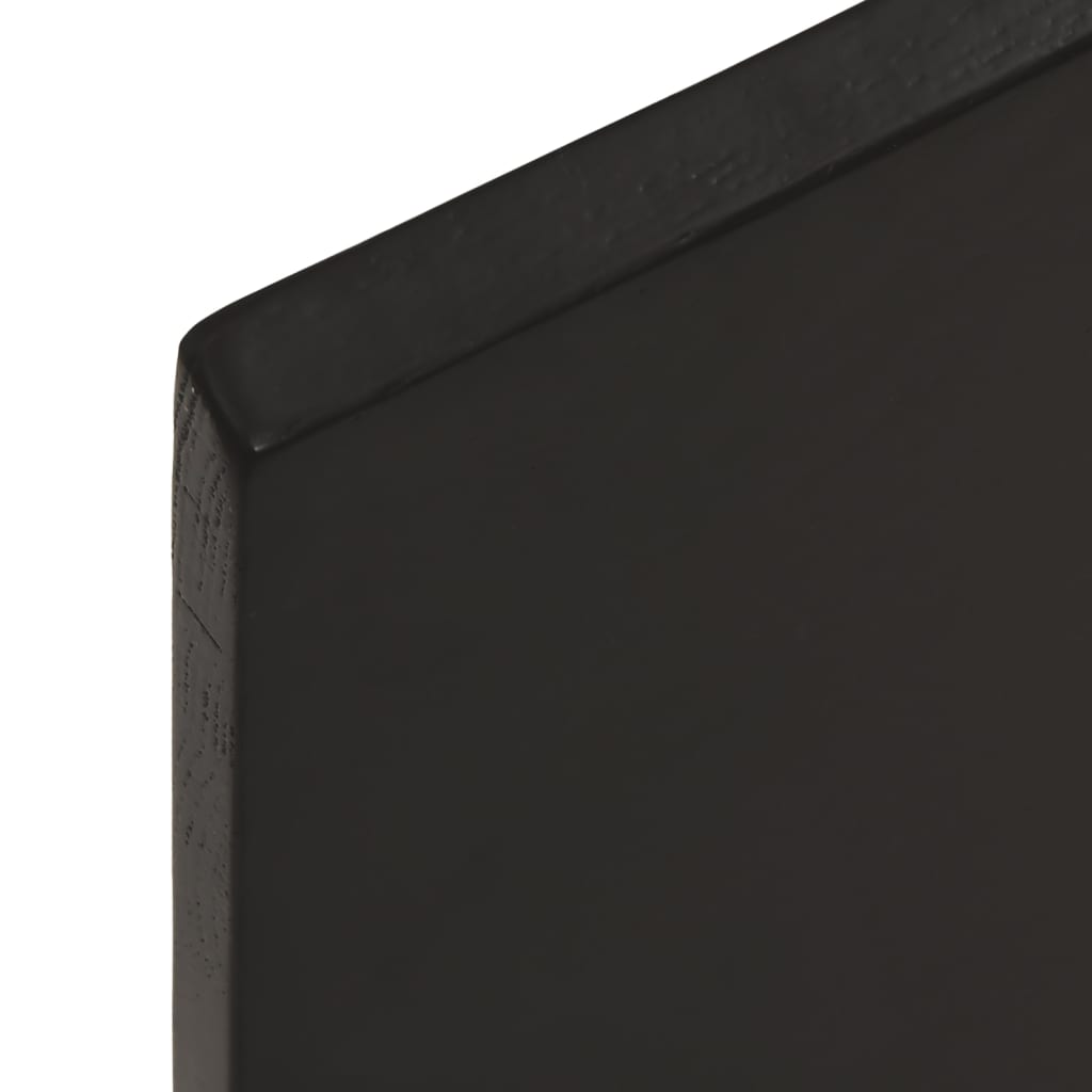bordplade 60x50x2 cm behandlet massivt egetræ mørkebrun
