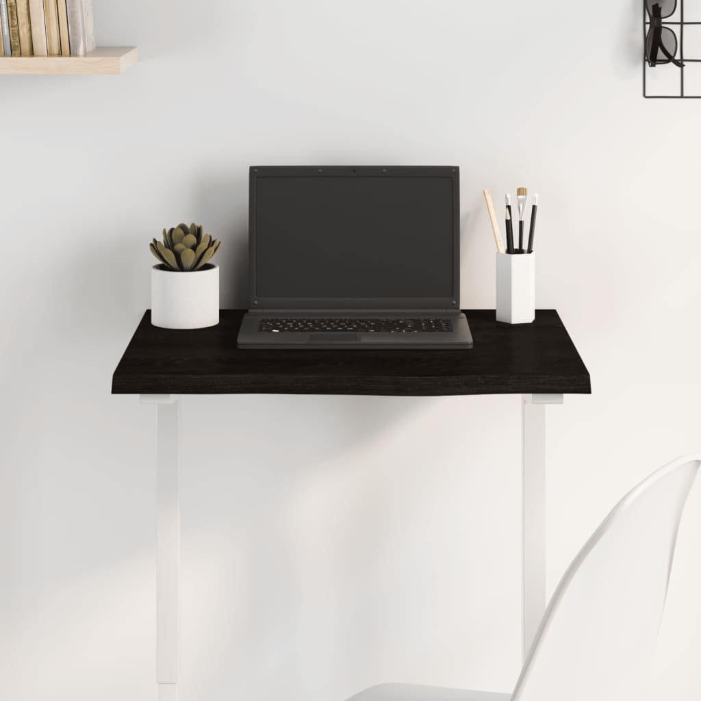 bordplade 60x50x2 cm behandlet massivt egetræ mørkebrun
