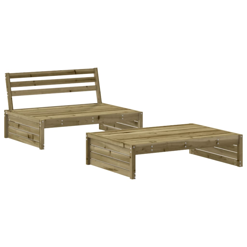 loungesæt til haven 2 dele med hynder imprægneret fyrretræ