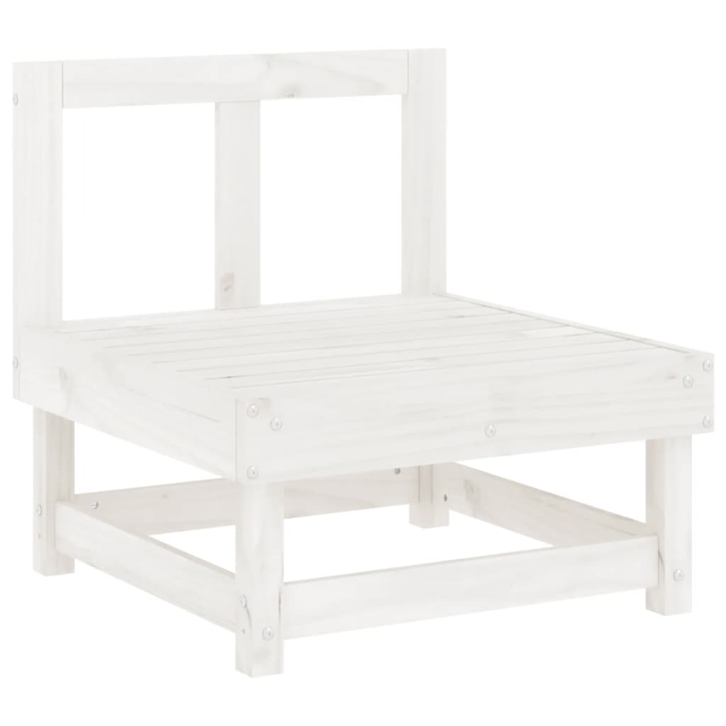 loungesæt til haven 7 dele massivt fyrretræ hvid
