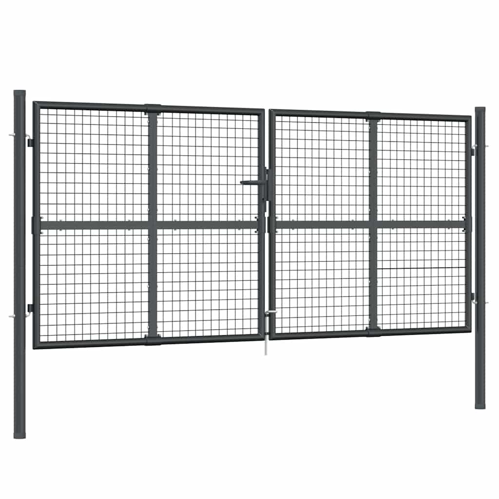 havelåge i net antracitgrå 300x125 cm galvaniseret stål